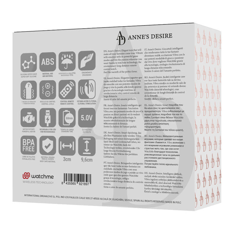 ANNE'S DESIRE - PANTY PLEASURE TECNOLOG A WATCHME NOIR/OR