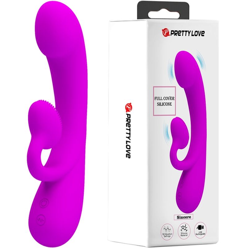 PRETTY LOVE - VIBRATEUR ET SUCCION CLITORISÉ EN SILICONE SINCÈRE VIOLET