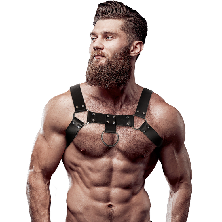 FETISH SUBMISSIVE ATTITUDE - HARNAIS DE POITRINE EN ÉCO-CUIR POUR HOMMES
