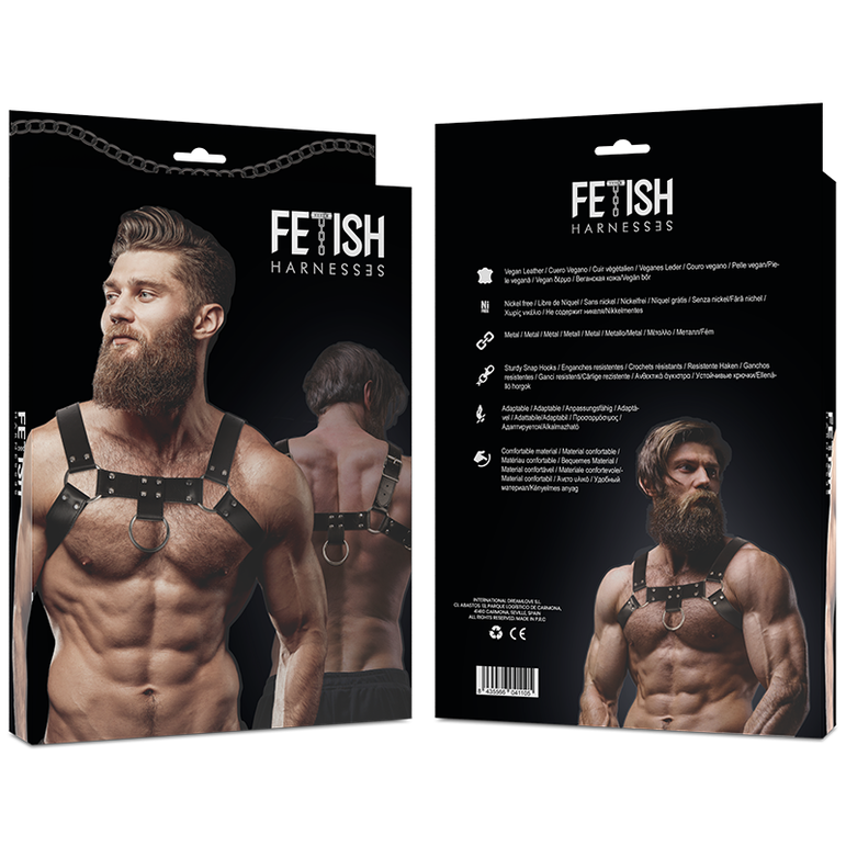 FETISH SUBMISSIVE ATTITUDE - HARNAIS DE POITRINE EN ÉCO-CUIR POUR HOMMES