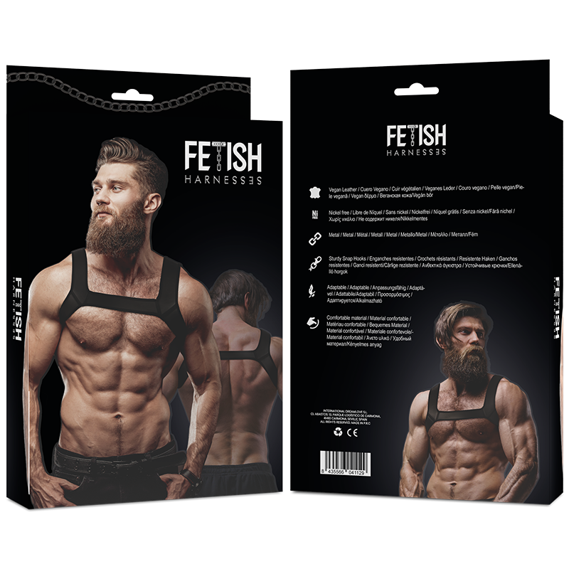 FETISH SUBMISSIVE ATTITUDE - HARNAIS DE POITRINE EN NÉOPRÈNE POUR HOMMES TAILLE M