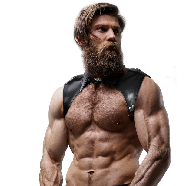 FETISH SUBMISSIVE ATTITUDE - HARNAIS DE COU RÉGLABLE EN ÉCO-CUIR POUR HOMMES BRIGADE