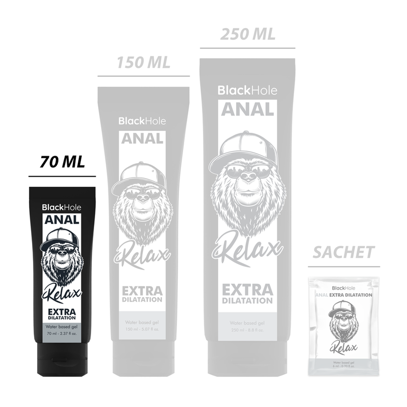 BLACK HOLE - GEL DE DILATATION ANALE À BASE D'EAU 70 ML