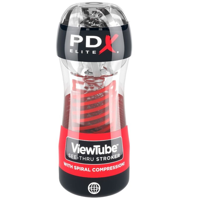 PDX ELITE - STROKER VIEWTUBE 2 SPIRALE COMPRESSION TRANSPARENT