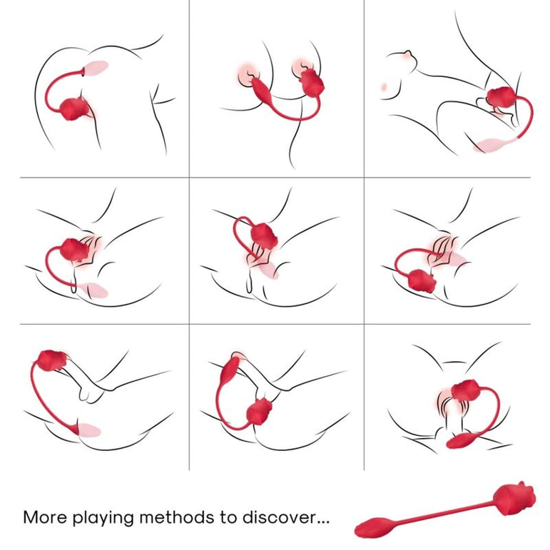 ARMONY - STIMULATEUR D'ASPIRATION ET VIBRATEUR ROSE 2 EN 1 10 MODES AVEC QUEUE ROUGE