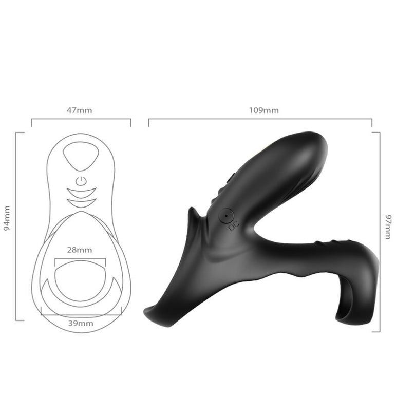 ARMONY - ANNEAU VIBRATEUR DOUBLE RANGER POUR COUPLES NOIR
