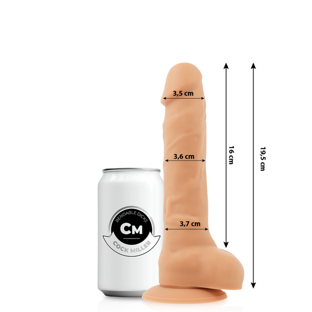 COCK MILLER - GODE RÉALISTE SILICONE DENSITÉ ARTICULABLE CHAIR 19,5 CM