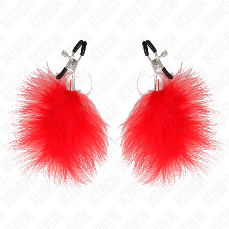 KINK - PINCE À METON PLUME ROUGE 7 CM