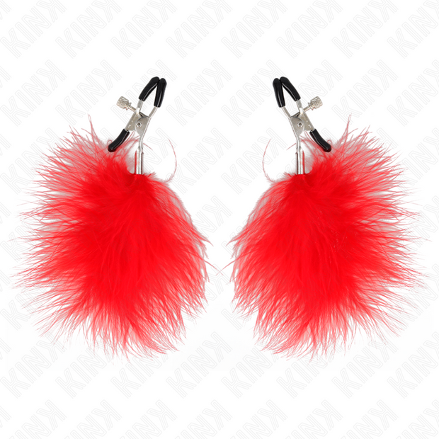 KINK - PINCE À METON PLUME ROUGE 7 CM