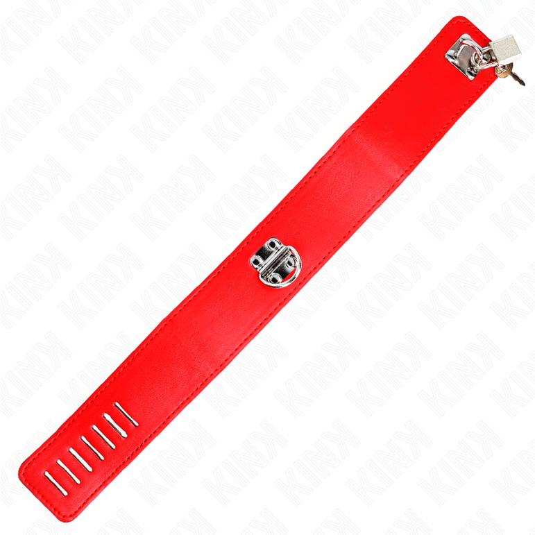 KINK - COLLIER AVEC CEINTURE 65 CM AVEC LARGE BRACELET ROUGE AJUSTABLE 33,5-41 CM X 5 CM