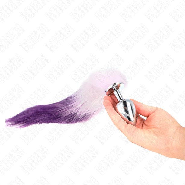 KINK - PLUG ANAL TAILLE L 10 X 4 CM AVEC QUEUE SYNTHÉTIQUE 40 CM VIOLET