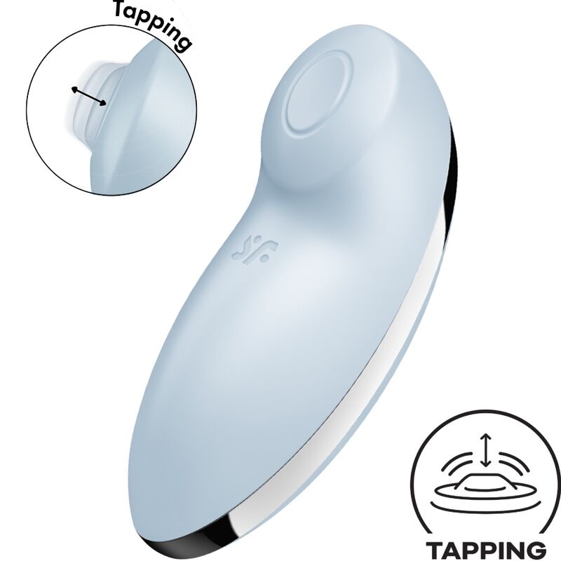 SATISFYER - TAP & CLIMAX 2 VIBRATEUR & STIMULATEUR BLEU