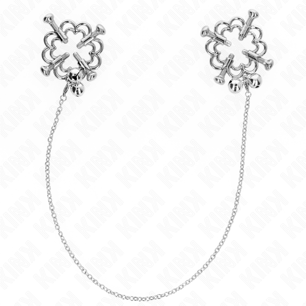 KINK - PINCES À METELLES FLEUR EN MÉTAL AVEC CHAÎNE