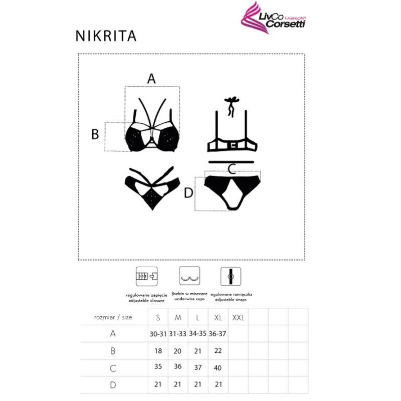 LIVCO CORSETTI FASHION - NIKRITA LC 90647 SOUTIEN-GORGE + CULOTTE NOIR M