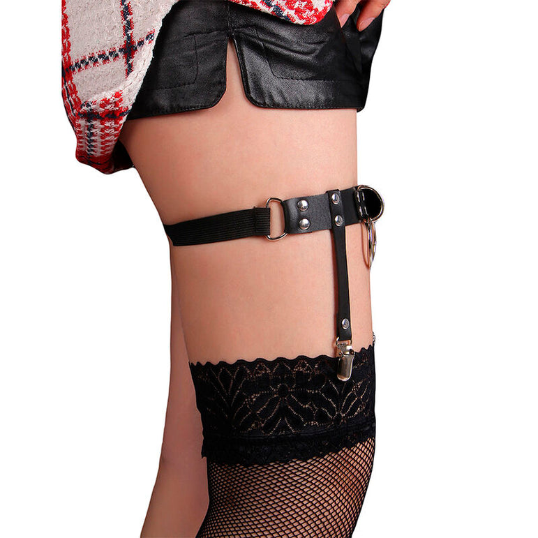 SUBBLIME - 953744 JARRETELLE PUNK EN CUIR AJUSTABLE NOIR TAILLE UNIQUE