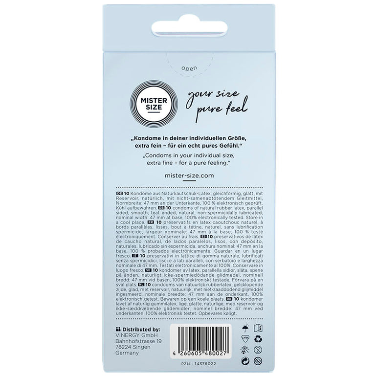 MISTER SIZE - PRÉSERVATIFS TAILLE XS 47 MM (10 UNITÉS)