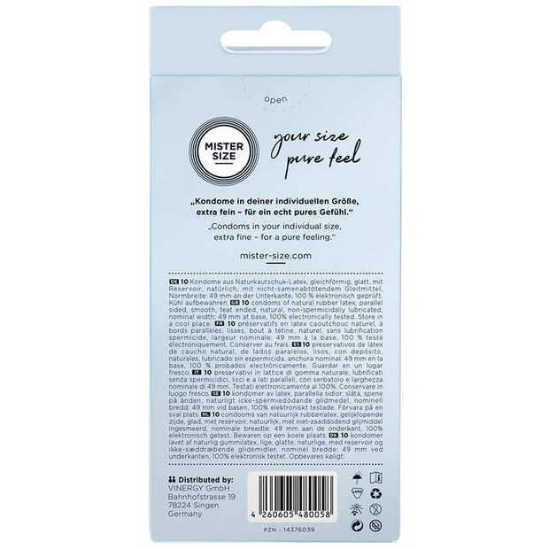 MISTER SIZE - PRÉSERVATIF TAILLE S 49 MM (10 UNITÉS)