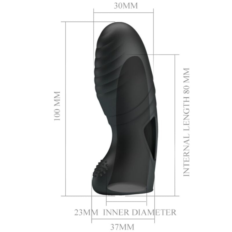 PRETTY LOVE - ALAN VIBRATEUR DE DOIGTS EN SILICONE NOIR