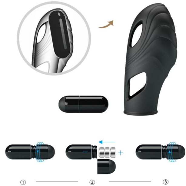 PRETTY LOVE - VIBRATEUR DE DOIGT EN SILICONE LICH NOIR