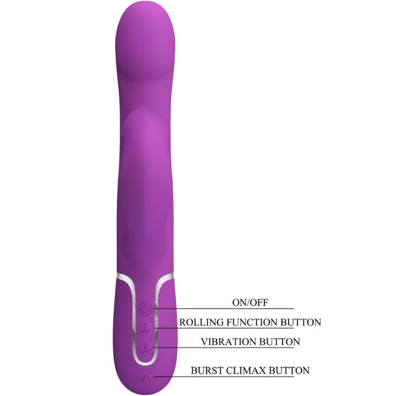 PRETTY LOVE - VIBRATEUR ET STIMULATEUR MULTIFONCTION 4 EN 1 VIOLET