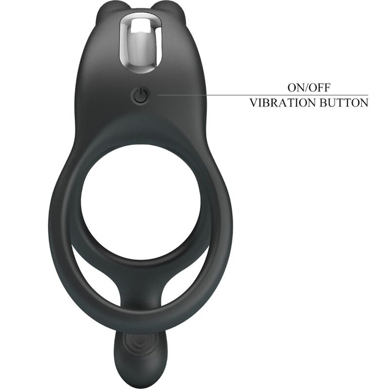 PRETTY LOVE - SETH DOUBLE ANNEAU VIBRANT LAPIN 7 VIBRATIONS NOIR