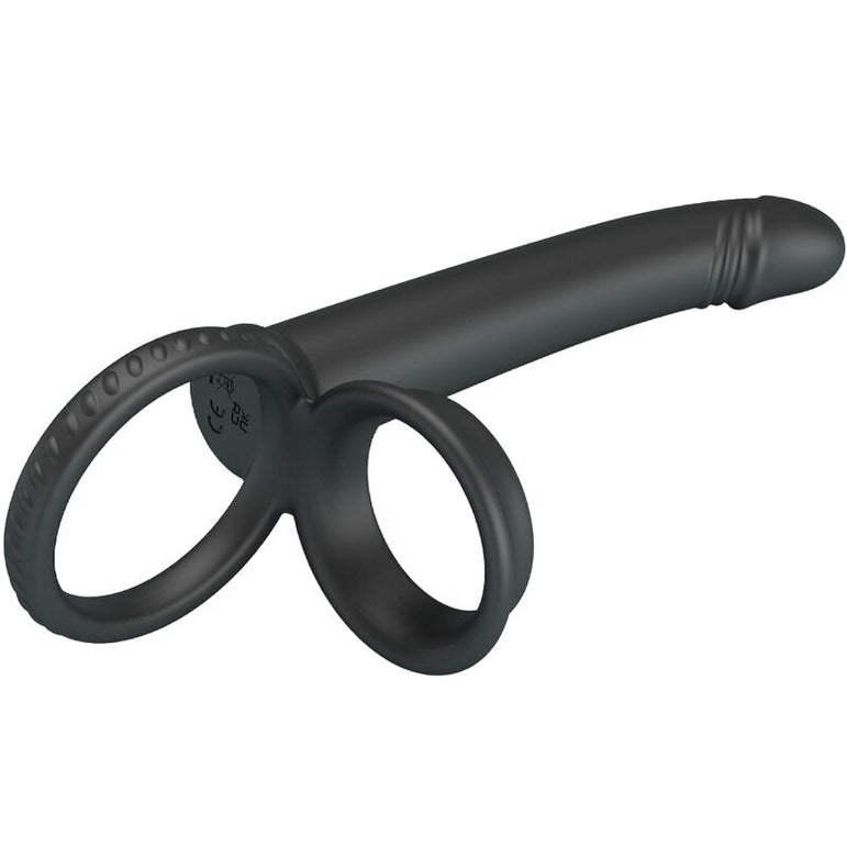 PRETTY LOVE - DILLION DOUBLE PÉNÉTRATION DOUBLE ANNEAU PÉNAL NOIR