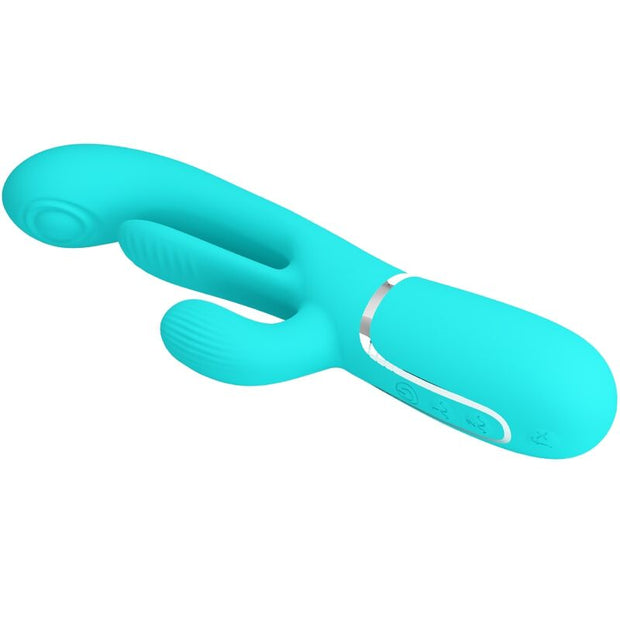 PRETTY LOVE - SHANIA TRIPLE RABBIT VIBRATEUR MULTIFONCTION 3 EN 1 BLEU