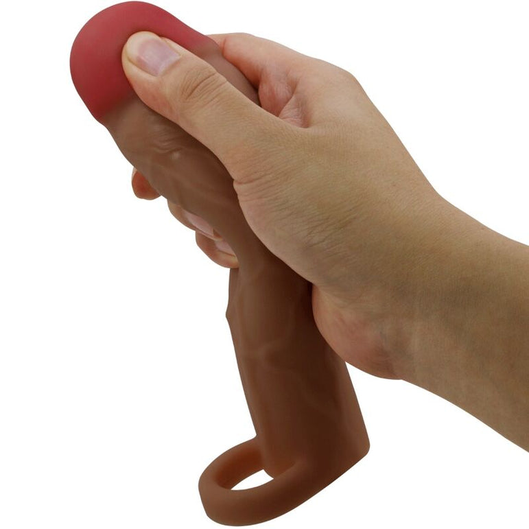 PRETTY LOVE - MANCHON DE PÉNIS HANI AVEC EXTENSION DE 5 CM MULÂTRE