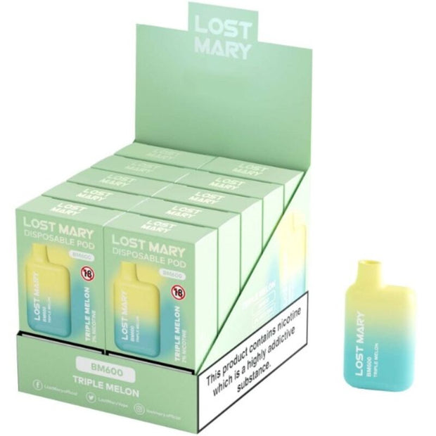 LOST MARY - BM600 VAPER NICOTINE 2% JETABLE TRIPLE MELON