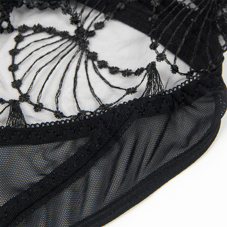 SUBBLIME - 955212 BODY TRANSPARENT AVEC DENTELLE CREUSE NOIRE S/M
