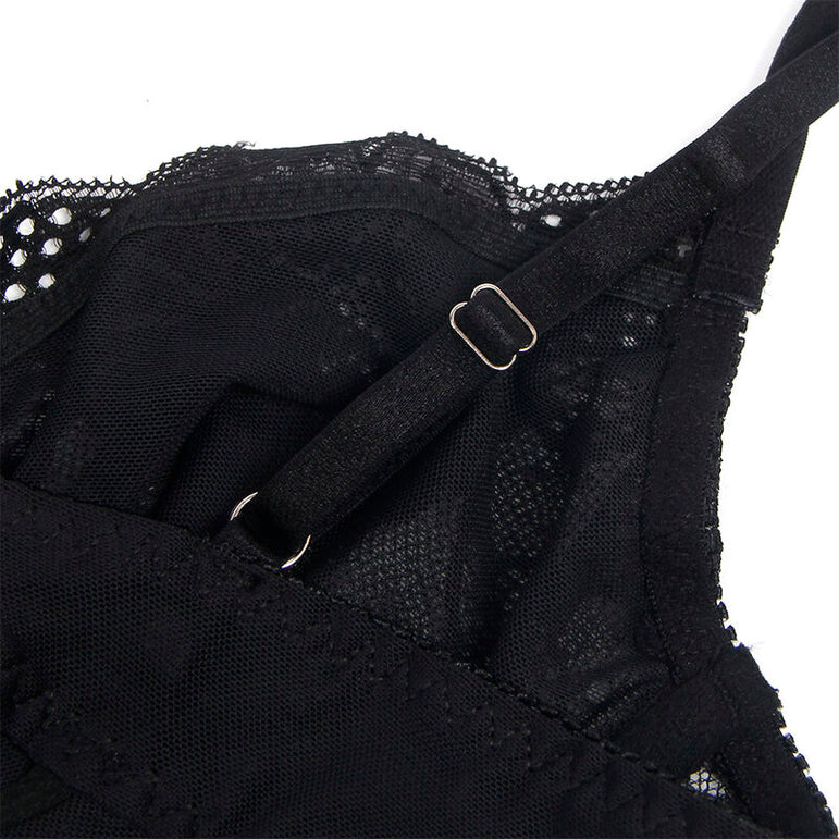 SUBBLIME - 955625 BODY EN DENTELLE AVEC FERMETURE EN BAS NOIR L/XL