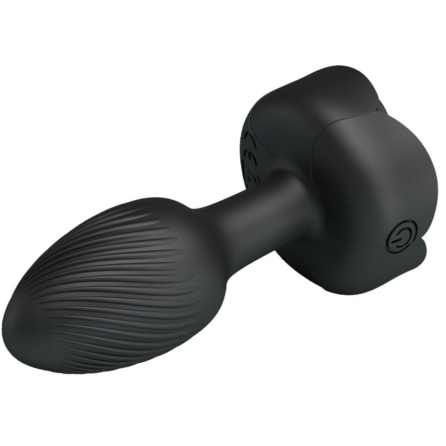 PRETTY LOVE - PLUG ANAL OLMAN AVEC LUMIÈRE LED NOIR 8,8 CM