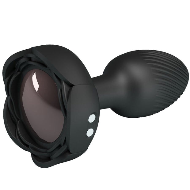 PRETTY LOVE - PLUG ANAL OLMAN AVEC LUMIÈRE LED NOIR 8,8 CM