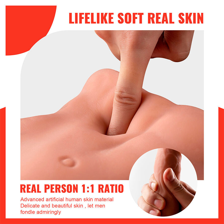 XISE - BERTLETT DILDO ASS GODE RÉALISTE ET MASTURBATEUR ANUS POSITION FRONTALE AVEC POUSSÉE 18 CM