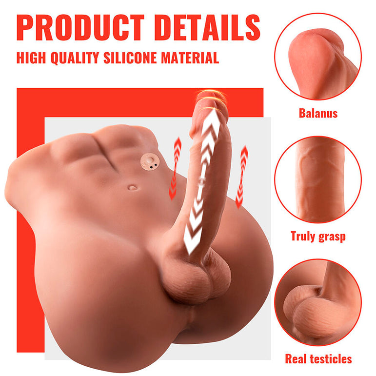 XISE - BERTLETT DILDO ASS GODE RÉALISTE ET MASTURBATEUR ANUS POSITION FRONTALE AVEC POUSSÉE 18 CM