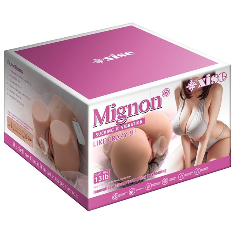 XISE - MASTURBATEUR VAGIN RÉALISTE À SUÇON MIGNON AVEC VIBRATION ET ASPIRATION ET TÉLÉCOMMANDE 6 KG
