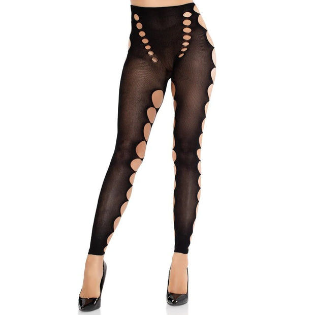 LEG AVENUE - BAS OPAQUES SANS COUTURE AVEC DÉCOUPE AUX PIEDS NOIRS