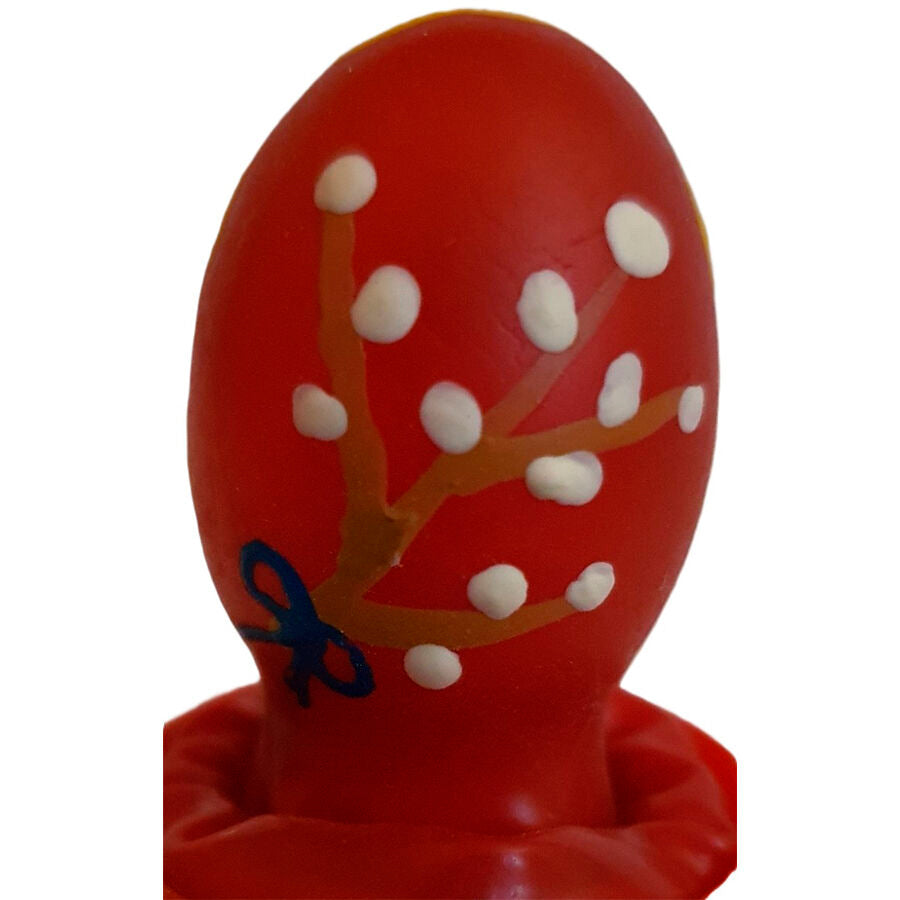 CONDOMERIE - PRÉSERVATIFS FANTAISIE PEINTS À LA MAIN ŒUF DE PÂQUES ROUGE