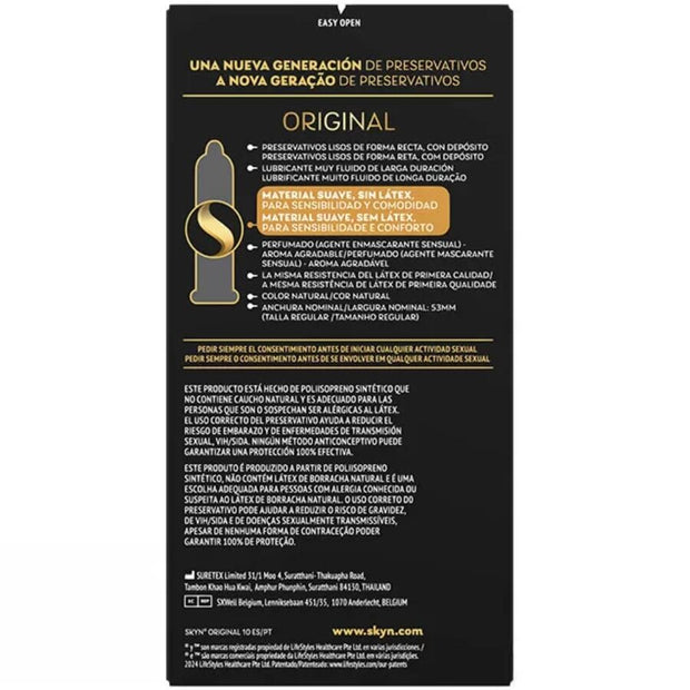 SKYN - PRÉSERVATIF ORIGINAL SENSATION NATURELLE 10 UNITÉS