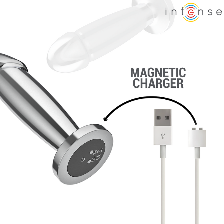 INTENSE - PLUG ANAL 10 VIBRATIONS GODE MÉTALLIQUE AVEC TÉLÉCOMMANDE M