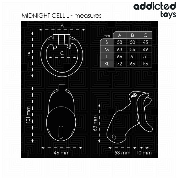 ADDICTED TOYS LOCKED - MINDNIGHT CELL CAGE À PÉNIS TAILLE L