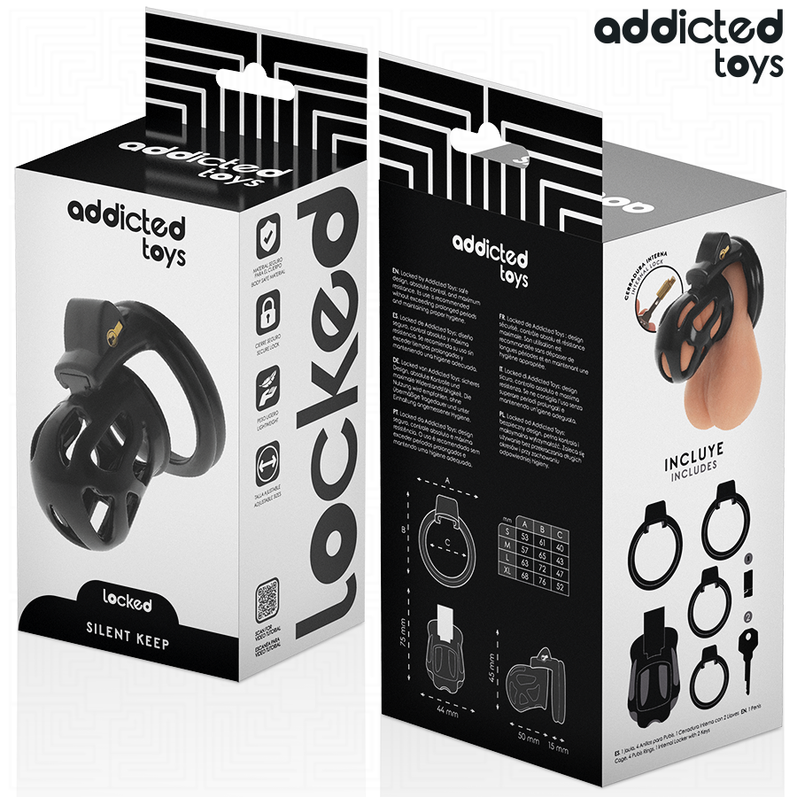 ADDICTED TOYS LOCKED - CAGE À PÉNIS SILENCIEUSE 7,5 CM