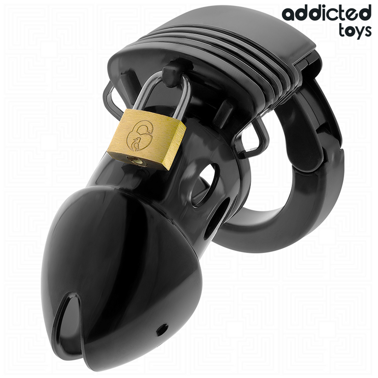 ADDICTED TOYS LOCKED - CAGE À PÉNIS CHASTETÉ PROFONDEUR 7,5 CM