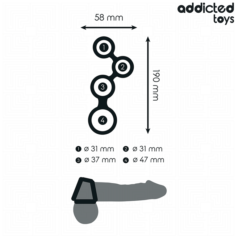 ADDICTED TOYS - ANNEAU PÉNIS AVEC SÉPARATEURS POUR TESTICULES