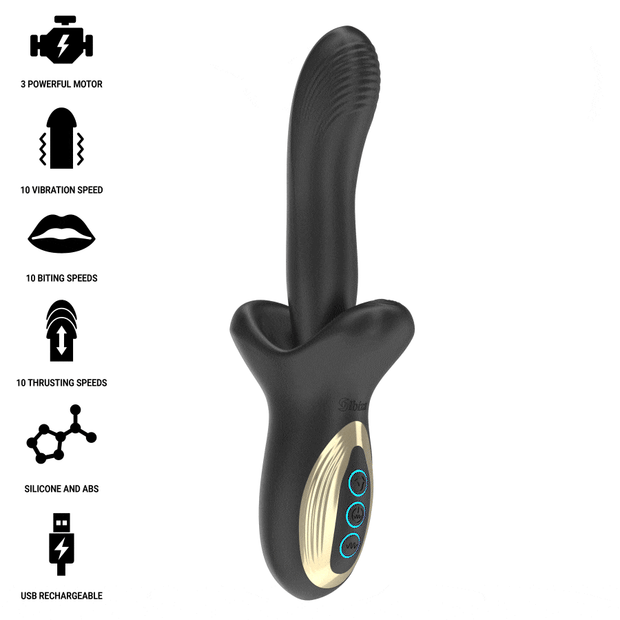IBIZA - VIBRATEUR PUISSANT AVEC EFFET DE POUSSÉE ET DE MORSURE