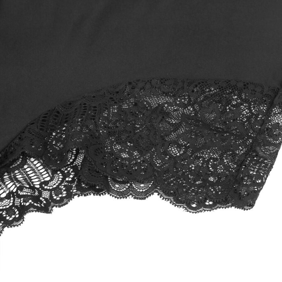 SUBBLIME - TEDDY DÉTAIL DENTELLE FLORALE NOIR L/XL
