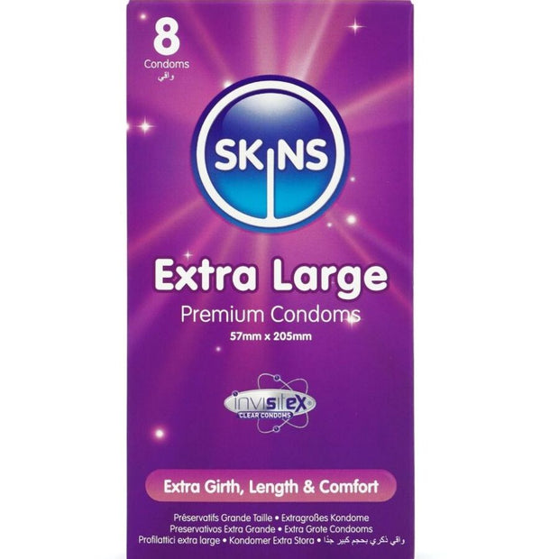 SKINS - PACK DE 8 PRÉSERVATIFS EXTRA LARGES PREMIUM