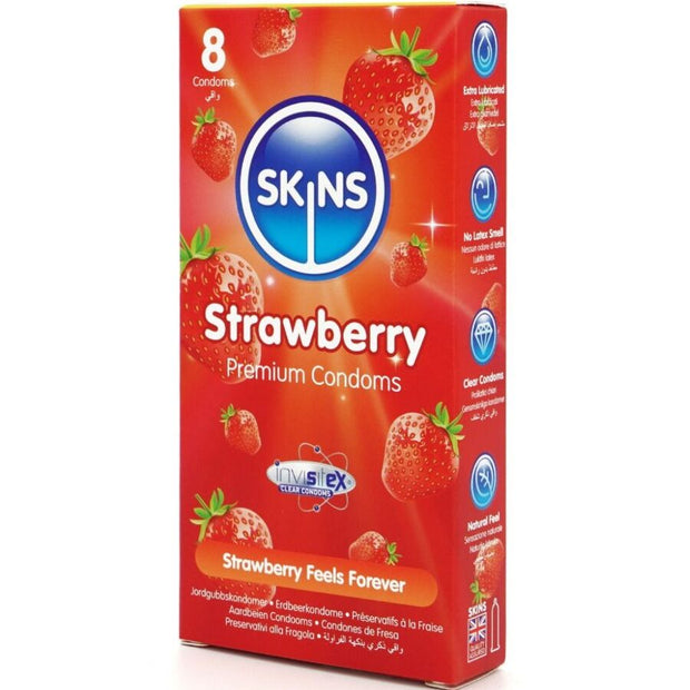 SKINS - PACK DE 8 PRÉSERVATIFS PREMIUM FRAISE