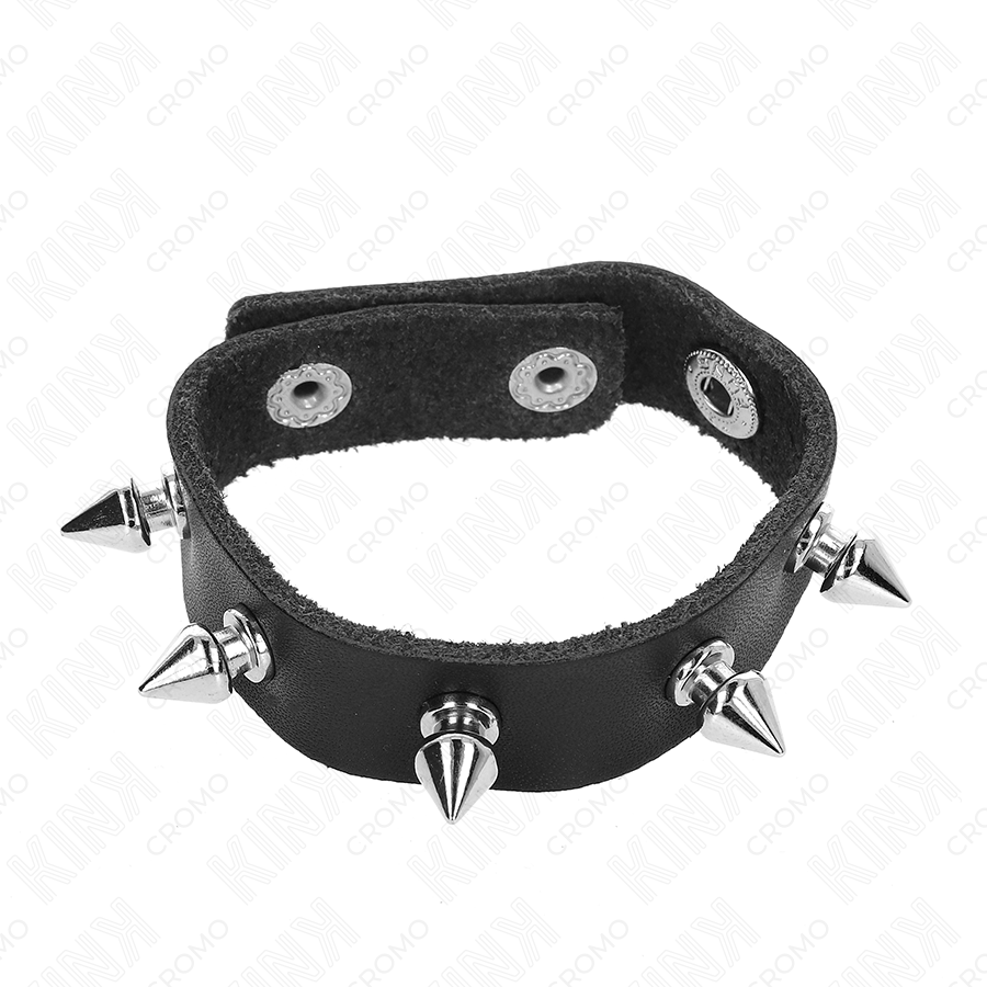 KINK - ANNEAU PÉNIS EN CUIR AVEC POINTES 21,5 X 1,6 CM