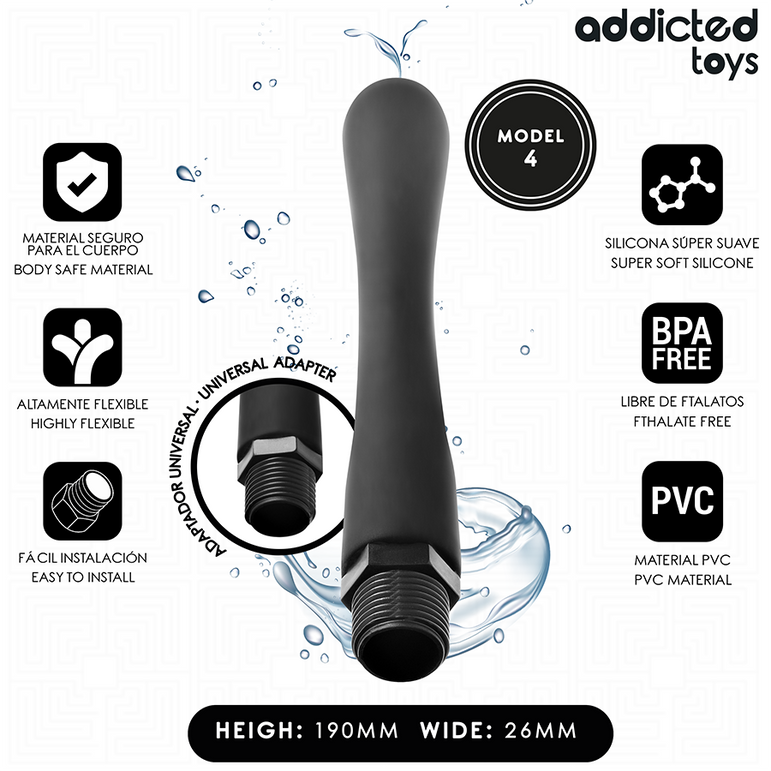 ADDICTED TOYS - NETTOYEUR ANAL AVEC ADAPTATEUR UNIVERSEL MODÈLE 4